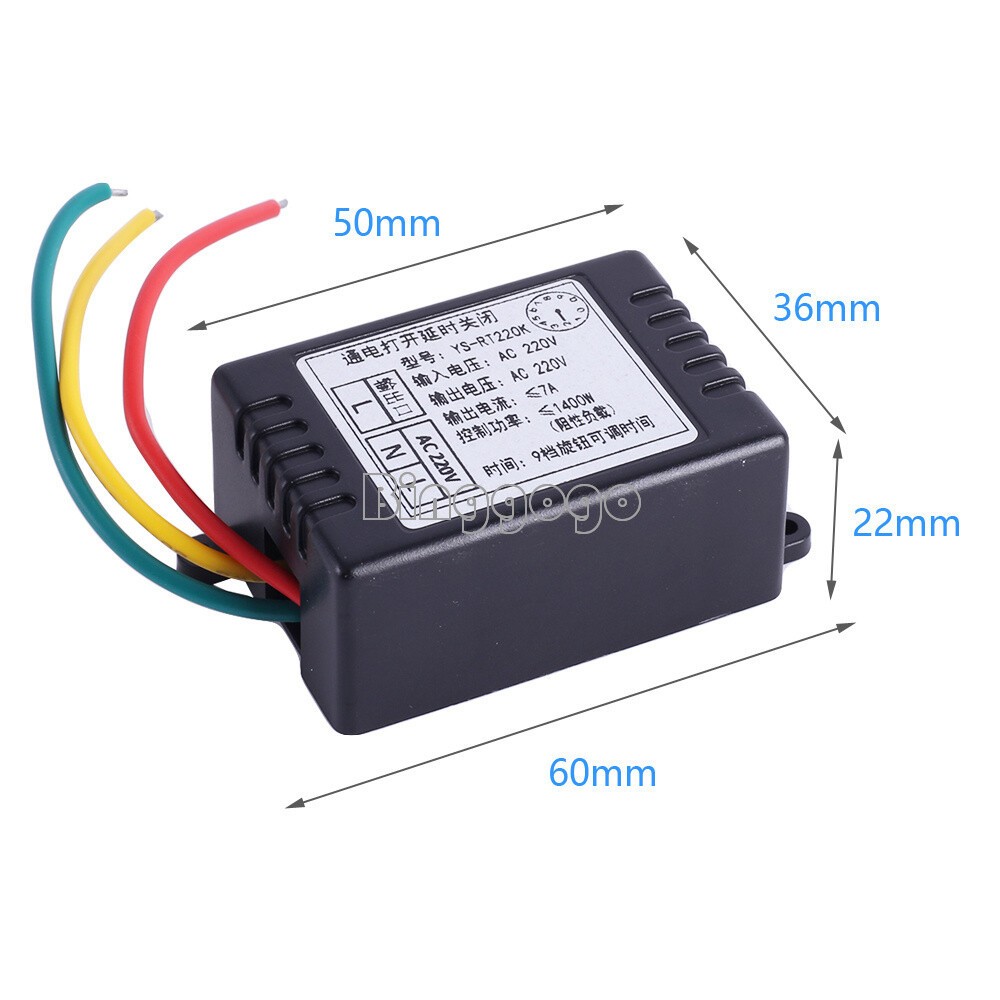 AC110V-250V Power-ON Delay Relay Switch Adjustable Disconnect Delay Controller D