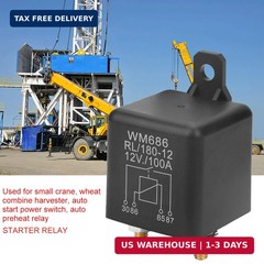 Relay 100A, 12V Continuous Duty 4 Pin High Power Relay, Normal Open