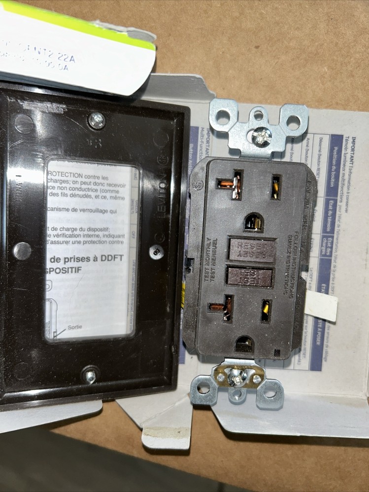 (2) NEW IN BOX LEVITON RECEPTACLE Brown GFCI Outlets