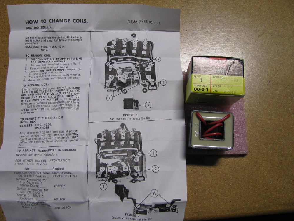FPE COIL 115V 60HZ NEMA SIZE 00-0-1 # ACA101U NSN: 5950-00-820-5155 ACA101