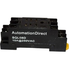 Automation Direct SQL08D 8 Pin 250VAC 10A DIN Rail Panel Mount Relay Socket Base