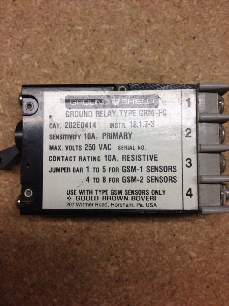 202E0414 ITE Ground Relay Type GRM-FC
