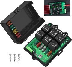 Caja de relés para fusibles de 12 V, panel universal automotriz con relés de 6 v