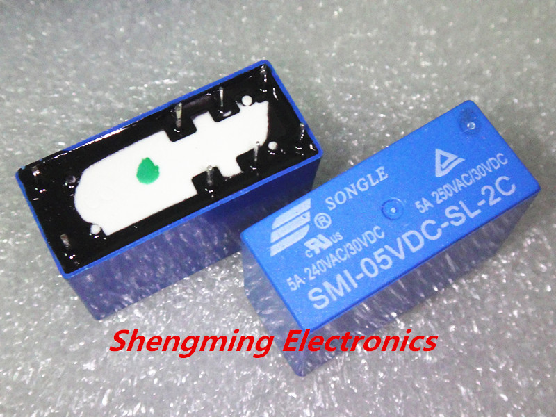 10PCS 8pins 5V SMI-05VDC-SL-2C 5A 250VAC Power Relay