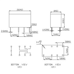 Mini Power Relays HK19F-DC3V 5V 9V 12V 24V-SHG 8 Pin 2A Yellow 2NO 2NC