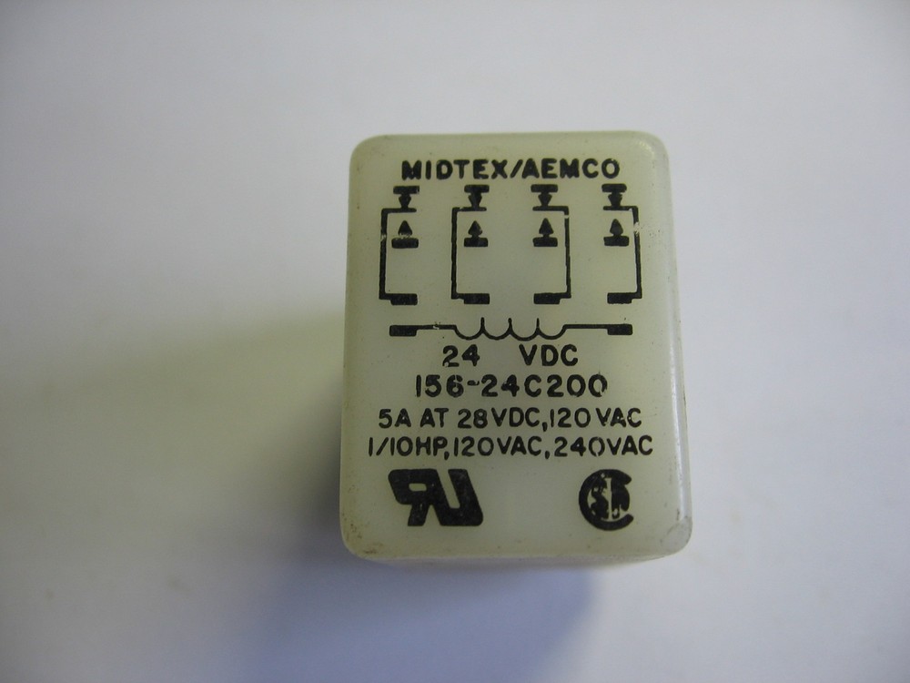 Midtex/Aemco 4PDT Relay 156-24C200 with 24 VDC Coil 14 Blade