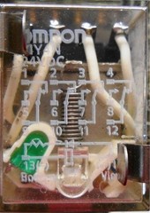 OMRON, RELAY, TYPE MY4N, 24 VDC, SOCKET 02Y8W2 5 AMPS, 250 VAC MAX, LOT OF 3