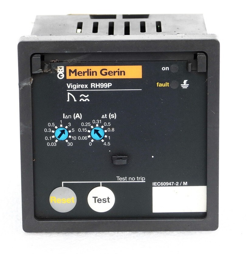 MERLIN GERIN VIGIREX RH99P GROUND FAULT DIFFERENTIAL CURRENT PROTECTION RELAY