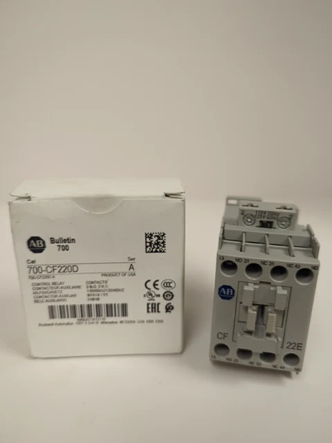 Allen Bradley 700-CF220D Control Relay 120VAC Coil 2NO+2NC-New In Box