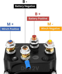 Solenoid Relay, 12V 250A Winch Relay Solenoid Replacement Contactor for 3000-500
