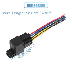 DC 48V 40A SPDT Automotive Car Relay 5 Pin 5 Wires with Harness Socket Plug