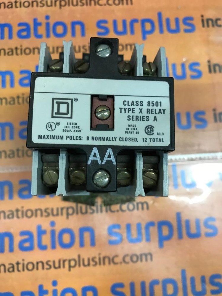 SQUARE D 8501X020 SERIES A TYPE X0 20 FORM AA RELAY 120V COIL TESTED!!