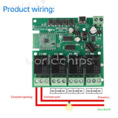 4 Channel Relay Switch Module 433MHZ RF APP Wireless Remote Control For eWeLink