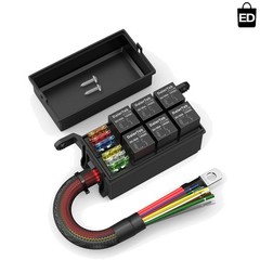 Versatile 12V Relay Fuse Block – 6 Slots for Electrical Safety in Boats & Trucks