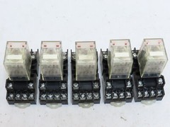 Omron (QTY 5) Omron MY4N-D2 24 VDC Relays with MT14-PC Bases MY4ND2