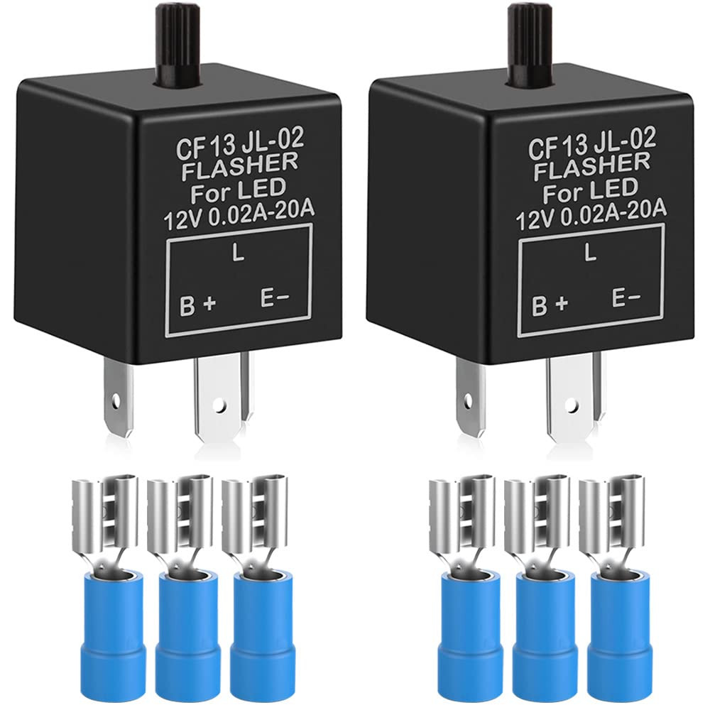 2 Pieces 12V 3 Pin Electronic LED Flasher Relay 0.1W-150W C/M Motorcycle Turn Si