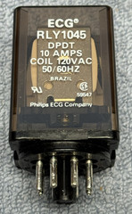 Philips ECG…RLY1045…DPDT…10A Coil…50/60 Hz..120VAC Relay…New Old Stock