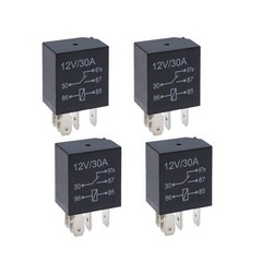 5 Pin 12V 30A Micro Relay 4 Pack – Small Multi-Purpose Automotive Starter Relay