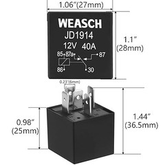 4 Pack JD1914 Car Relay, 12V 40A, 5 Pin SPDT, Automot Item Package Quantity: 4