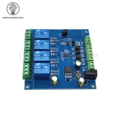 Modbus RTU DC 7V-24V 4 Channel Relay Control Switch RS485/TTL UART Module
