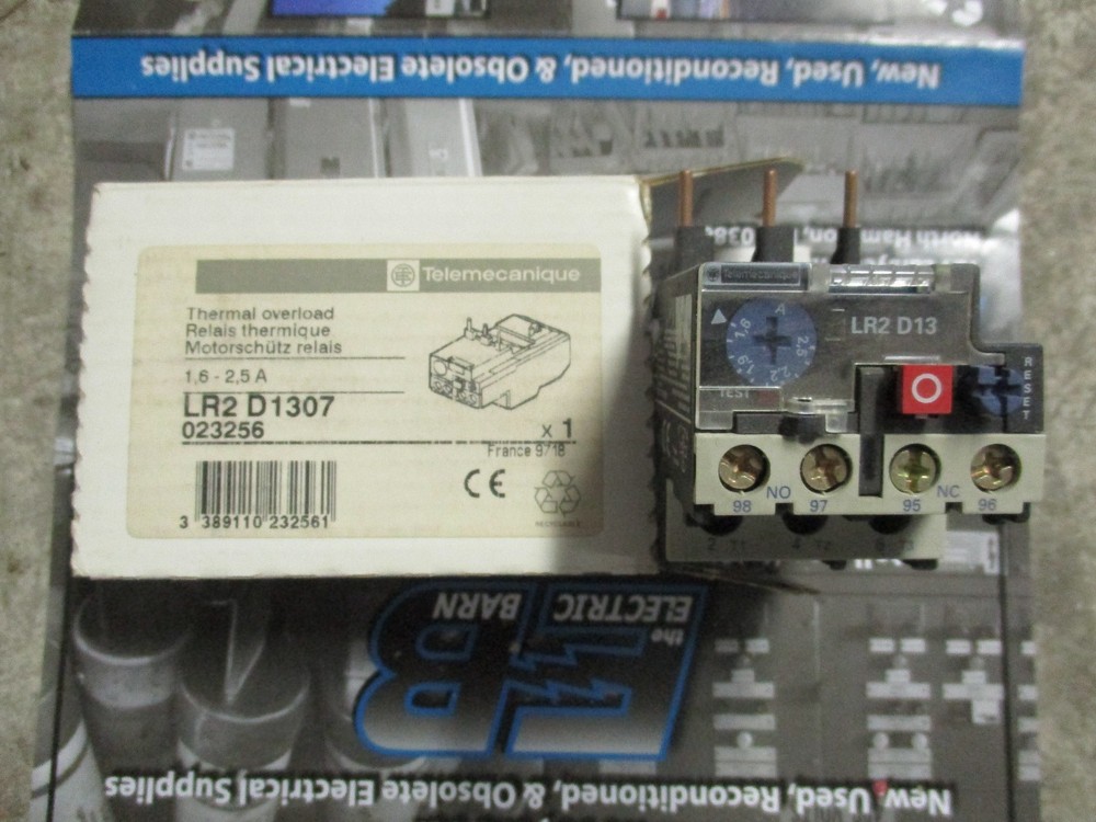 Telemecanique LR2D1307, 1.6-2.5 Amp Overload Relay- NEW