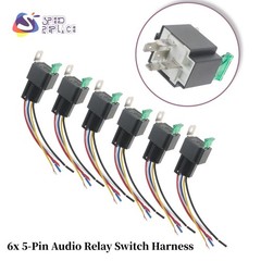 Aftermarket 6x 12V Audio Relay Switch Harness 144AWG Wire-5Pin Relay 30 Amp Fuse