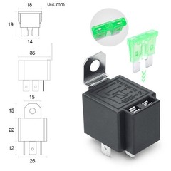 6pcs 4Pin SPST Reliable 30A Blade Fuse Automotive Relay Harness 24V DC