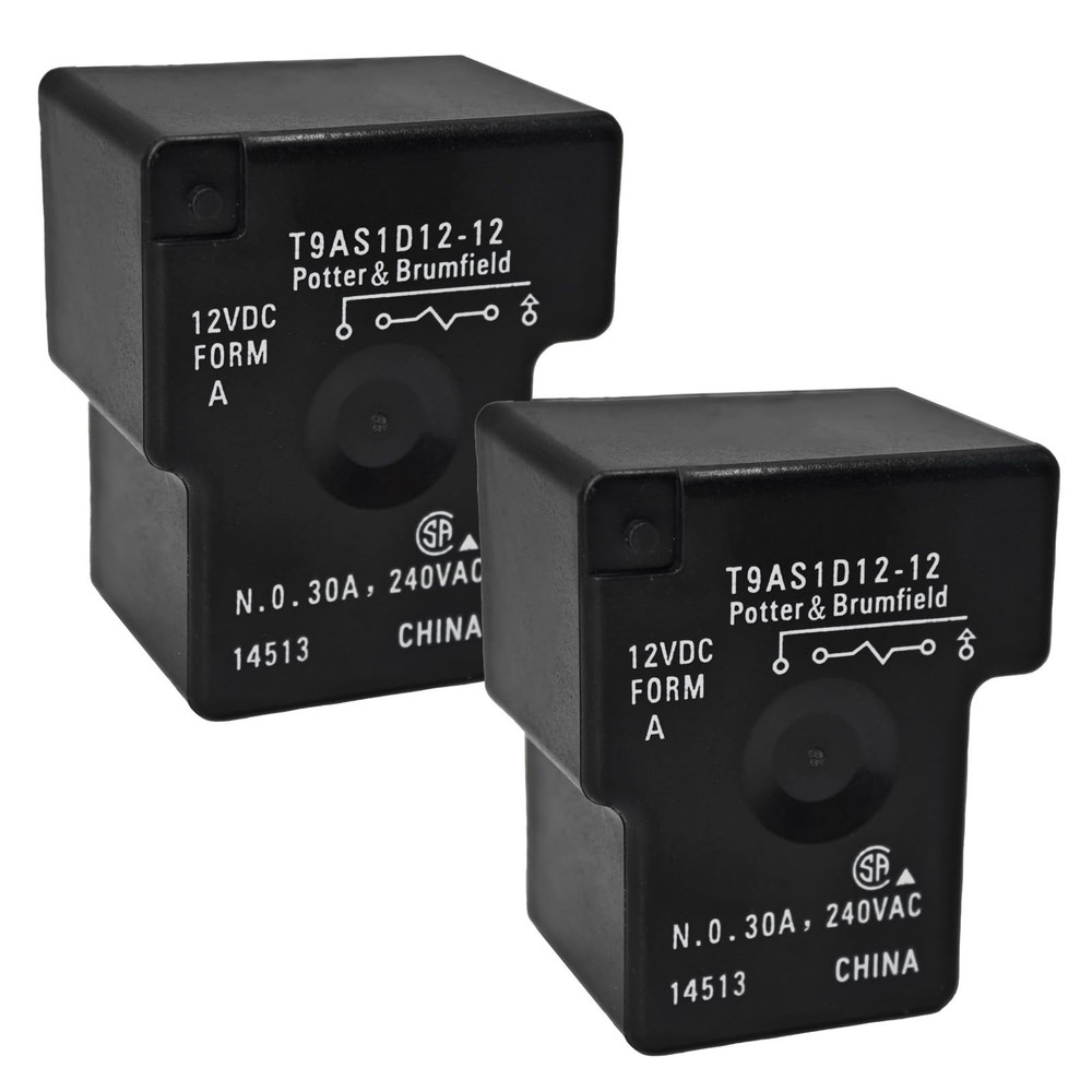 Relay T9AS1D12-12 (Set of 2), 12VDC 30A SPST-NO PCB Power Relay – Versatile for