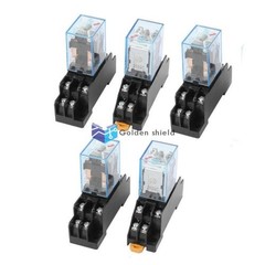 Coil 8 Terminals 35mm DIN Rail Mount Electromagnetic Relay w Socket AC240V 5A