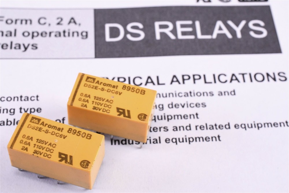 2 Aromat DS2E-S-DC6V Low Signal Relay DPDT 6VDC 0.6A-125VAC 0.6A-110VDC 2A-30VDC