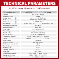 16A Multifunction Time Relay with 10 Function Choices AC230V Relay (GRT8-M1,A…