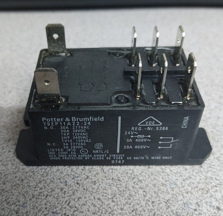 POTTER & BRUMFIELD T92P11A22-24 30A 240VAC 3HP POWER RELAY NEW!! QUANTITY!! WOW!