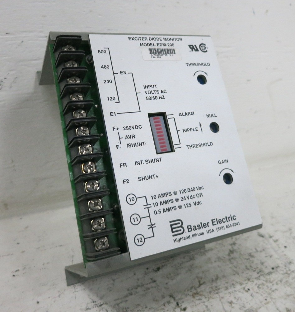 Basler Electric EDM-200 Exciter Diode Monitor Module Relay EDM200 9177201001