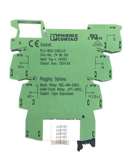 Phoenix Contact PLC-BSC-24DC/21 Socket 2966016 w/ Relay 24VDC 2961105 LOT OF 3