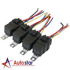 4x Heavy Duty 12V 40A Car Auto 5 Pins & Wire Relay Waterproof Plug Socket Set