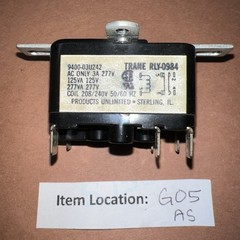TRANE RLY0984 Relay Pilot Control 208/240V Coil