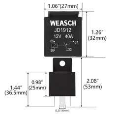 2 Pack Car Relay, 12V 40A, 4 Pin SPST, Automotive Switches and Starters, Waterpr