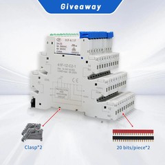 (10Pcs) 24V Relay Din Rail;Silm;Signal Relay for PLC;24VDC and 24VAC Both;HF41F/