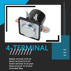 Hot Rod Starter Relay Solenoid 12V 4-Terminal Heavy Duty SW3 Compatible with 195