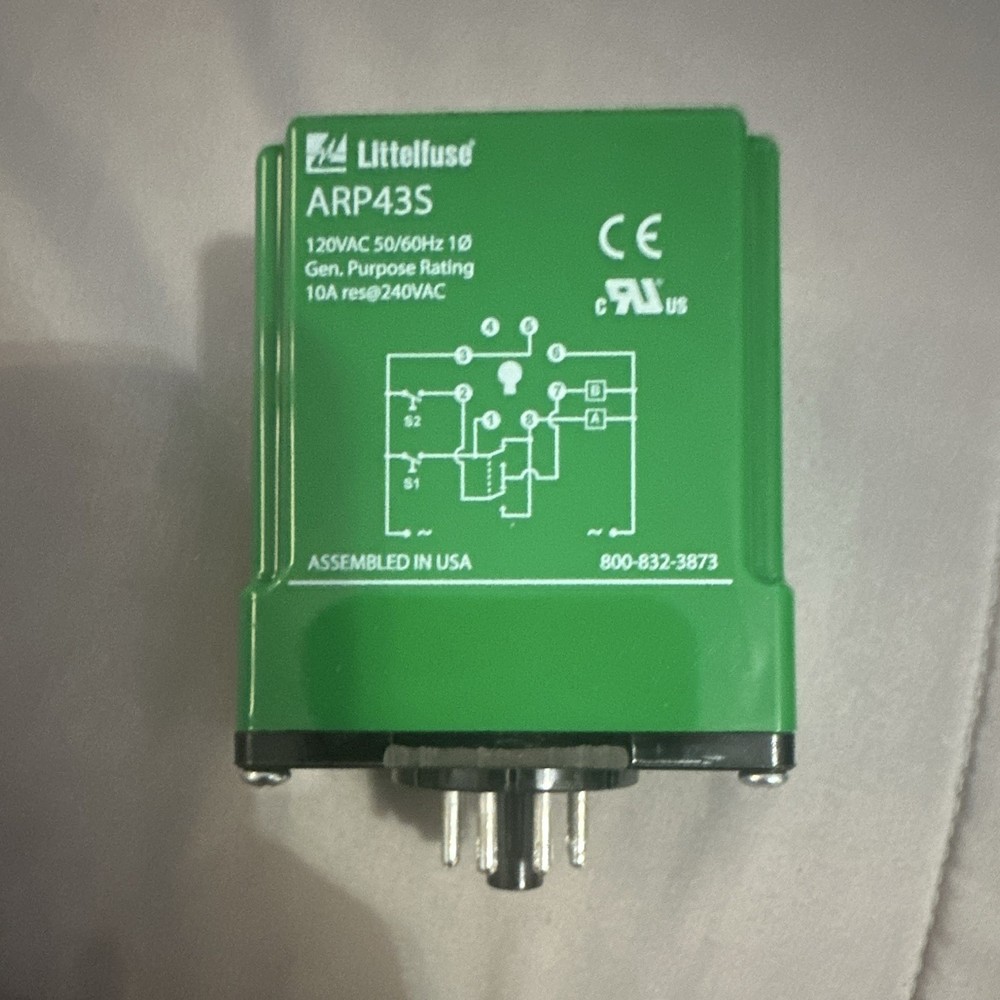 Littelfuse ARP43S Alternating Relay 120VAC 10A 3PDT 11-Pin Plug-In Light
