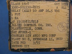 (1) ALLIED CONTROL PBHX-1 RELAY 10A, 26.5VDC. 4 PDT, CLASS 16-T