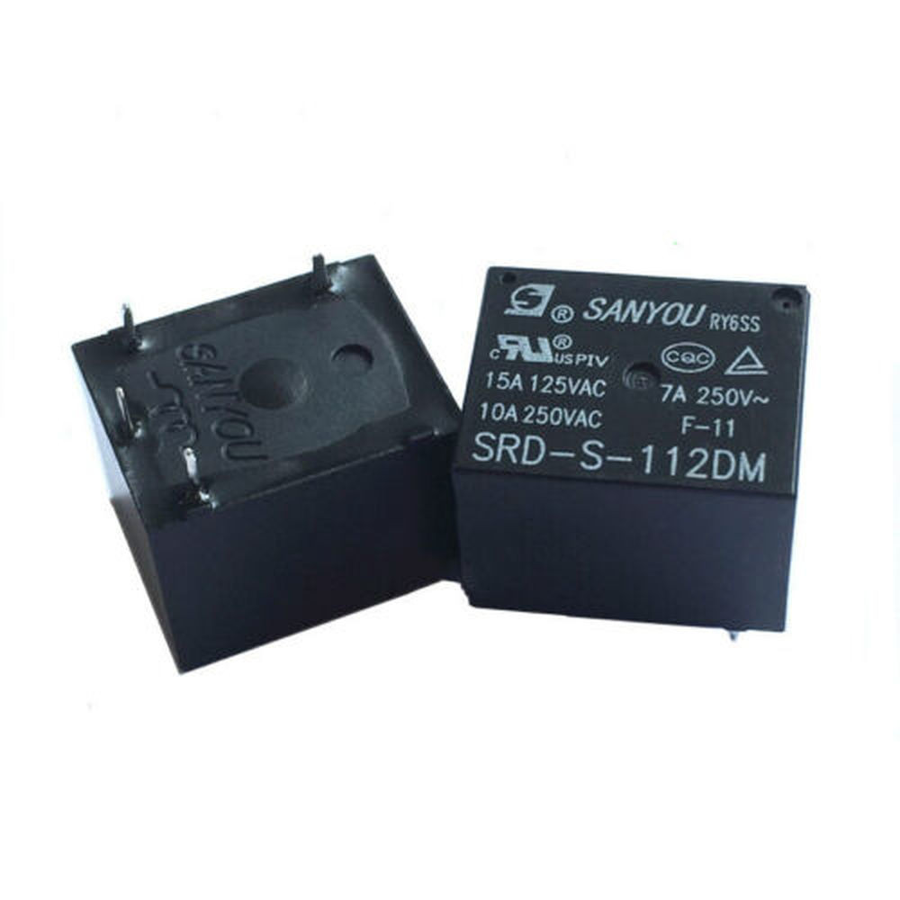 2Pcs/lot SRD-S-112DM Relay 12VDC 15A 125VAC 4-Pins NEW