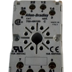 Allen Bradley 700-HN100 Relay Socket 8 Pin 10A 300VAC Tube Base DIN Rail