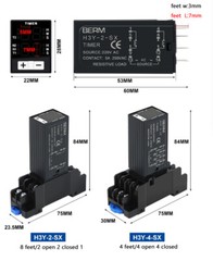 H3Y-2/H3Y-4 Power Delay Controller Digital Display Time Relay+Base 12V 24V 220V