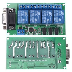 12V 4Ch DB9 RS232 Relay Module Remote Control UART Serial Port Switch for Autom…