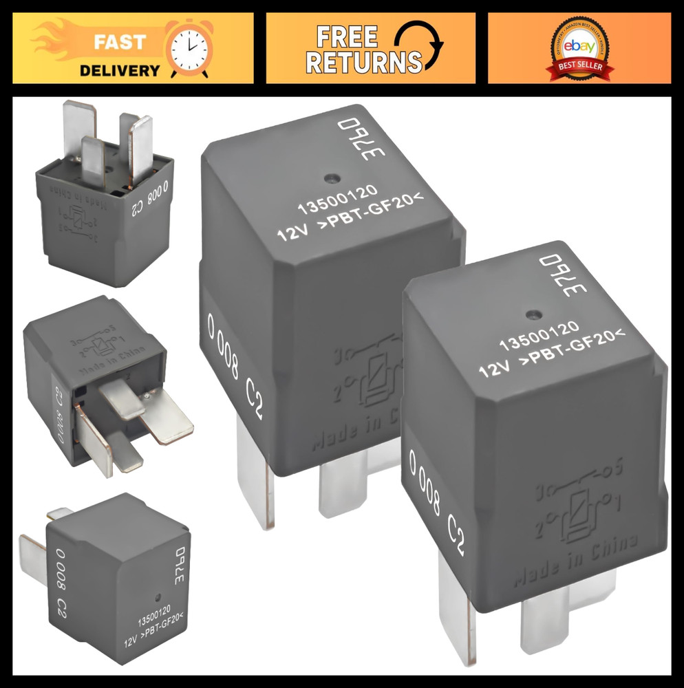 Set of 2 Multi-Purpose 4 Pin 12V Relays for Buick Chevrolet Cadillac Vehicles