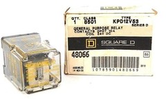 NIB SQUARE D 8501-KPD12V53 GENERAL PURPOSE RELAY 8501KPD12V53, SER. D, 24V DC