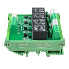 Relay Board, Relay Module 4 Channel 1 SPDT DIN Rail Mount 24V DC/AC, Interfac…