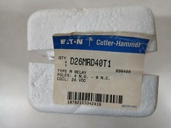 Cutler Hammer D26MRD40T1 Type M Relay, 24VDC Coil