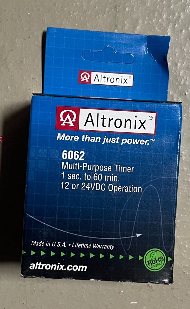 Altronix 6062 Multi-Purpose Timer – 12/24VDC, 1 Second to 60 Minute Adjustable